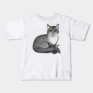 Cat - British Shorthair - Silver Tabby Kids T-Shirt